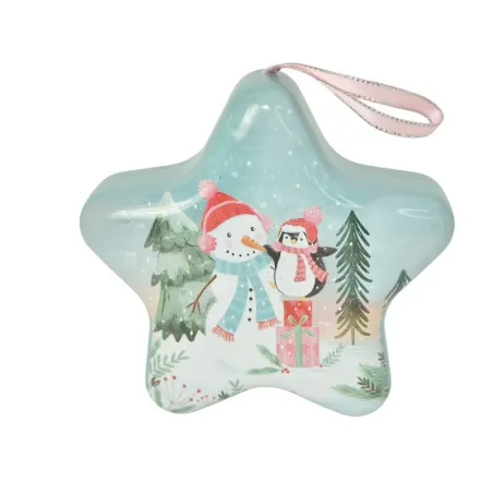 Boîte à biscuits étoile bonhomme de neige, 125 x 125 x 45 mm