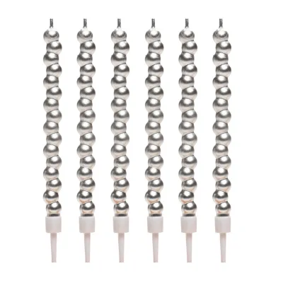 Kerzen Bubble Silber, 14 cm