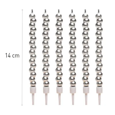 Kerzen Bubble Silber, 14 cm