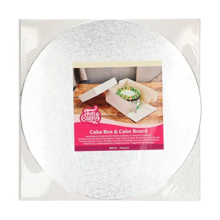 Scatola per torte e base d'argento Ø 30 cm x 15 cm