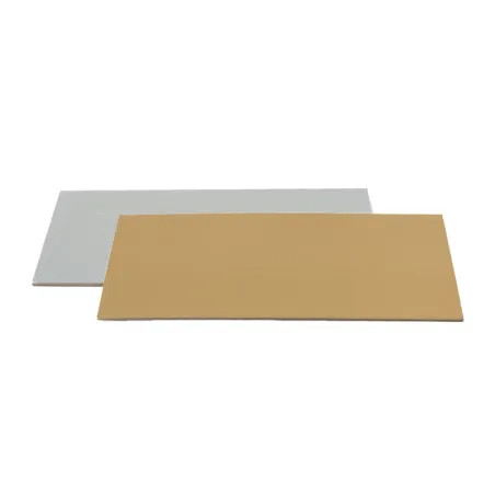 Cake plate rectangular 50 cm x 37 cm, silver and gold