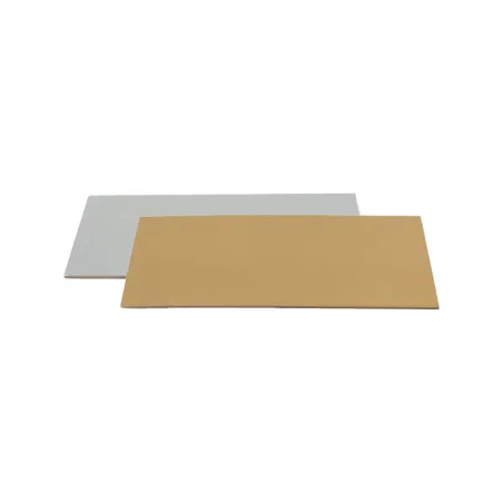 Piatto da torta rettangolare 35 cm x 25 cm, argento e oro