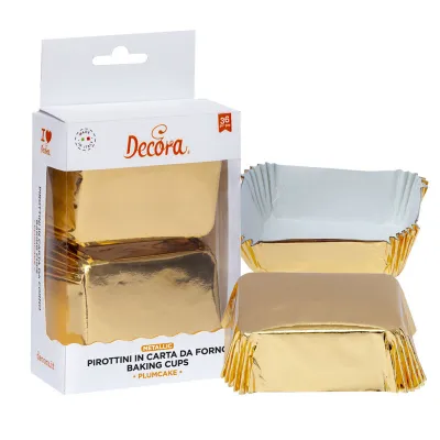 Mini Cake Papierförmchen Gold, 36 Stück
