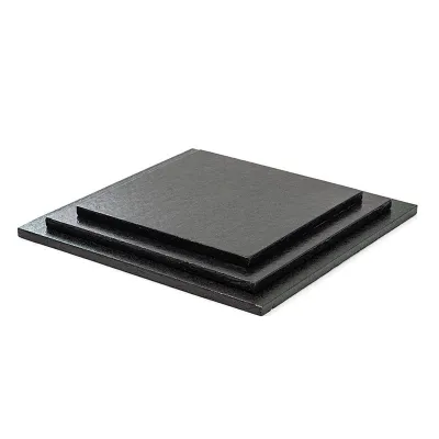 Plateau à tarte carré extra fort Noir 25 x 25 cm pour un transport sûr
