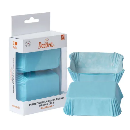 Mini cake paper cases light blue, 36 pieces