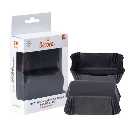 Mini cake paper cases black, 36 pieces