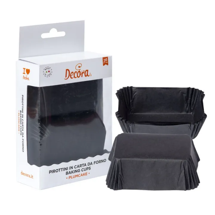 Mini cake paper cases black, 36 pieces