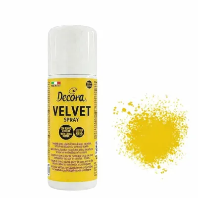 Decora Velvetspray Gelb, 100 g