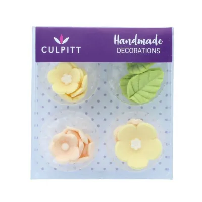 Zuckerdekor Blumenset Gelb