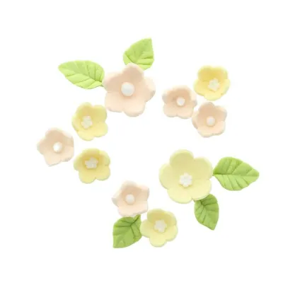 Set di fiori da decorazione in zucchero giallo