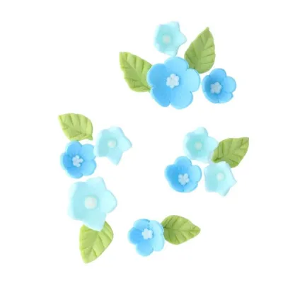 Zuckerdekor Blumenset Blau