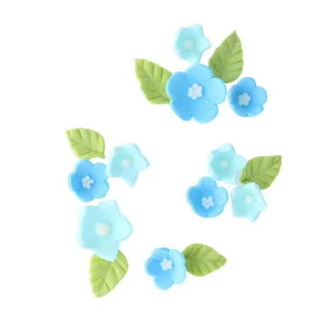 Sugar decoration flower set blue