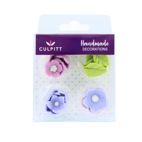 Sugar decoration flower set purple
