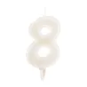 Bougie blanche fluorescente numéro 8