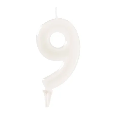 Bougie blanche fluorescente numéro 9