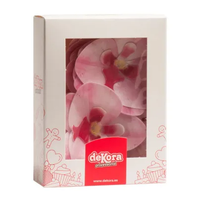 Orchideen aus Esspapier Rosa, 10 Stück