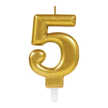 Bougie numérotée dorée n° 5