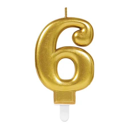 Bougie numérotée dorée numéro 6