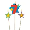 Number candle with stars number 7