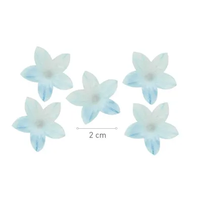 Blue lilies made of edible paper Ø 2 cm, 400 pieces