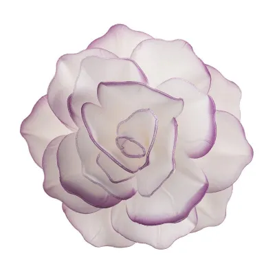 Weisse Blüte mit lila Rand aus Esspapier, Ø 12.5 cm