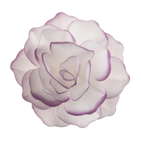 Fiore bianco con bordi viola in carta commestibile, Ø 12,5 cm
