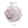 Fleur blanche avec bord violet en papier comestible, Ø 12.5 cm