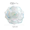 Fleur blanche avec bord bleu en papier comestible, Ø 12.5 cm
