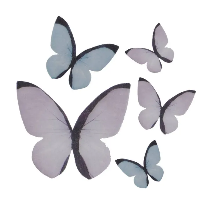 Papillons pastel en papier à manger, 79 pièces
