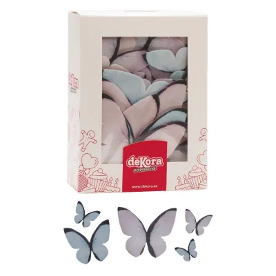 Farfalle colorate in carta commestibile, 79 pezzi