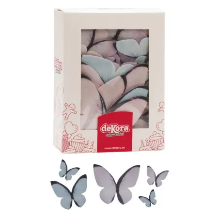 Farfalle colorate in carta commestibile, 79 pezzi