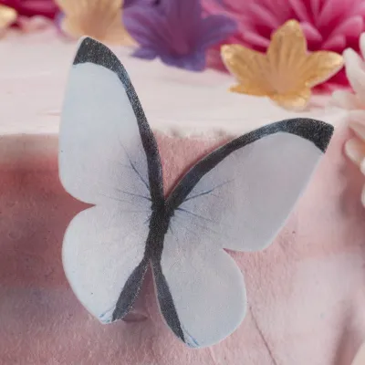 Farfalle colorate in carta commestibile, 79 pezzi