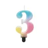 Pastel Rainbow Candle Number 3