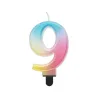 Pastel Rainbow Candle Number 9