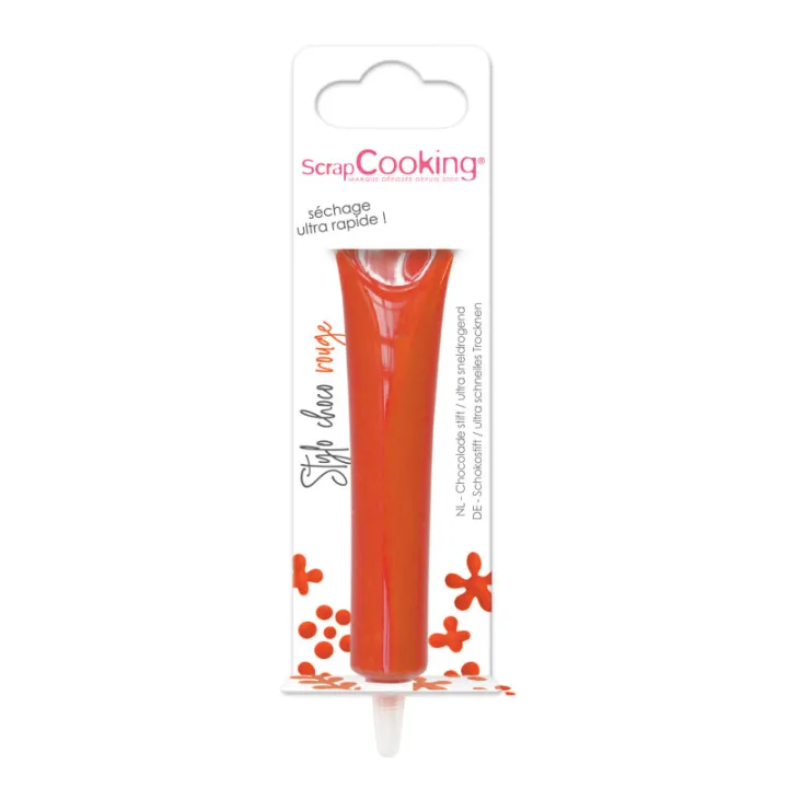 Schokoladenstift Rot – 25 g Schreibschokolade zum Dekorieren und Beschriften von Gebäck | miniSchoggi