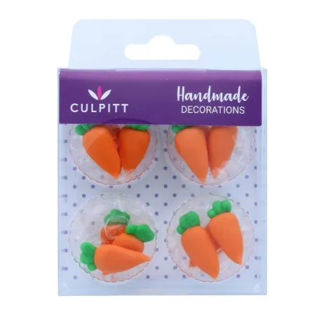 Décoration en sucre Carottes, 12 pièces