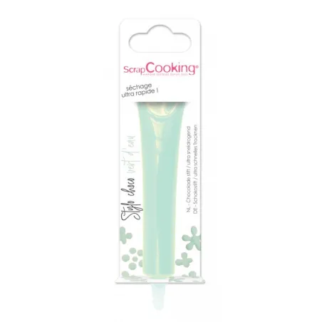 Stylo au goût de chocolat vert d'eau – 25 g de chocolat à écrire pour décorer et inscrire des pâtisseries | miniSchoggi