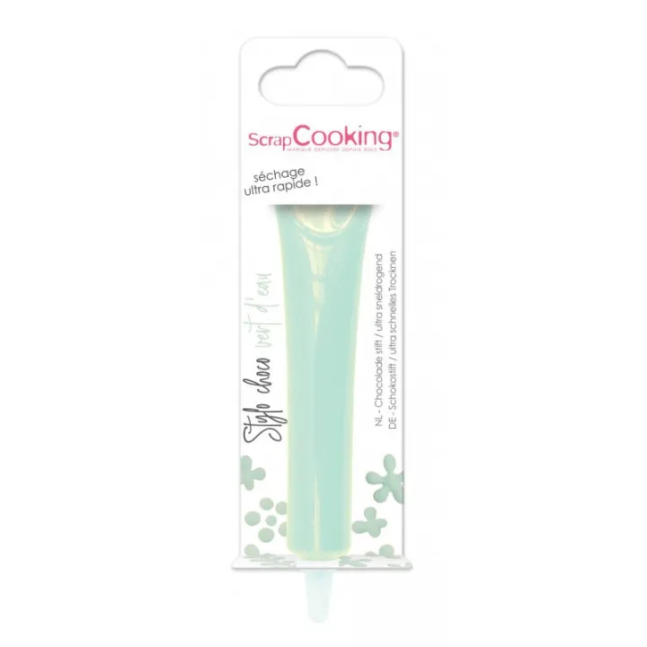 Stylo au goût de chocolat vert d'eau – 25 g de chocolat à écrire pour décorer et inscrire des pâtisseries | miniSchoggi