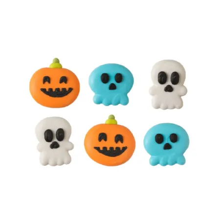 Scary Halloween sugar decorations, 6 pieces