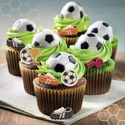 Decorazione di zucchero per tifosi di calcio, 8 pezzi