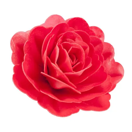 Rose rouge géante en papier alimentaire, 12,5 x 12,5 cm