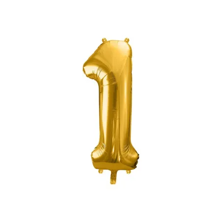 Large Foil Balloon Gold Number 1