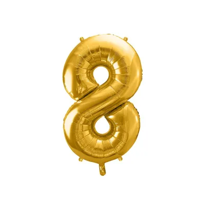 Grosser Folienballon Gold Zahl 8