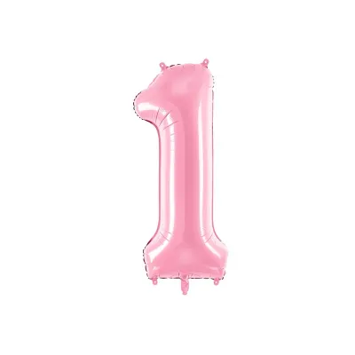 Grosser Folienballon Rosa Zahl 1 – 86 cm