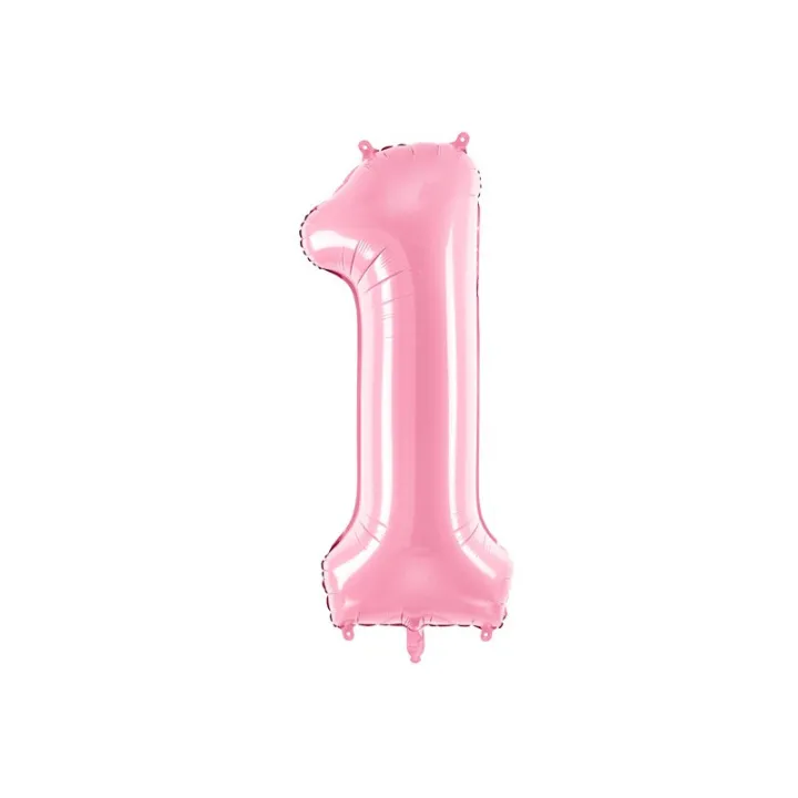 Grande Palloncino in Folio Rosa Numero 1 – 86 cm
