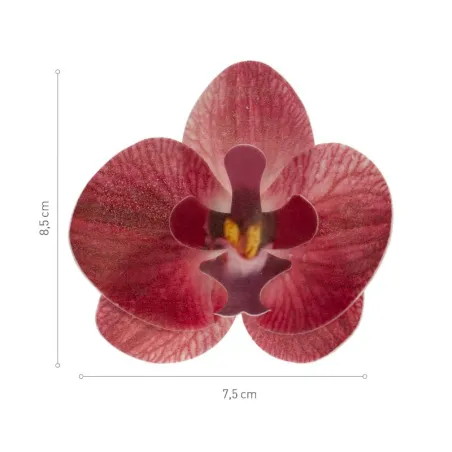 Orchids made of edible paper red, 10 pieces
