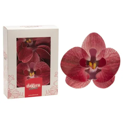 Orchidee di carta commestibili rosse, 10 pezzi