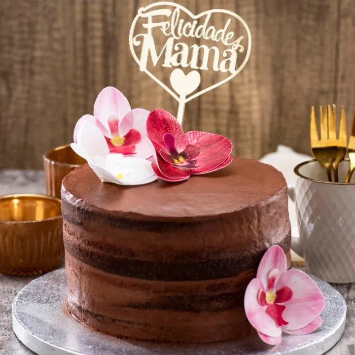 Orchidées en papier comestible rouge, 10 pièces
