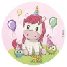 Cake topper in carta commestibile unicorno dolce, Ø 20 cm