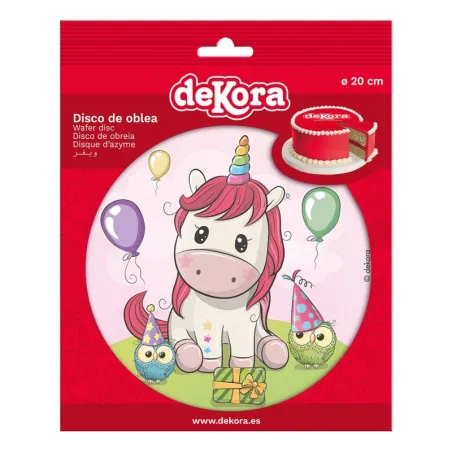 Cake topper in carta commestibile unicorno dolce, Ø 20 cm